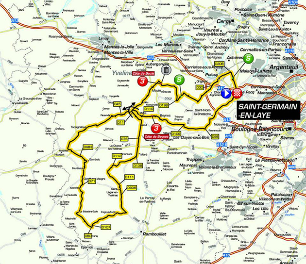 Paris-Nice stage one map